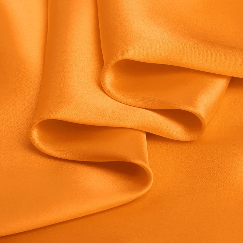 100% silk natural luxury mulberry charmeuse16 19 22m/m 6A grade 45"( 114cm )width solid orange for clothing bedding silk fabric