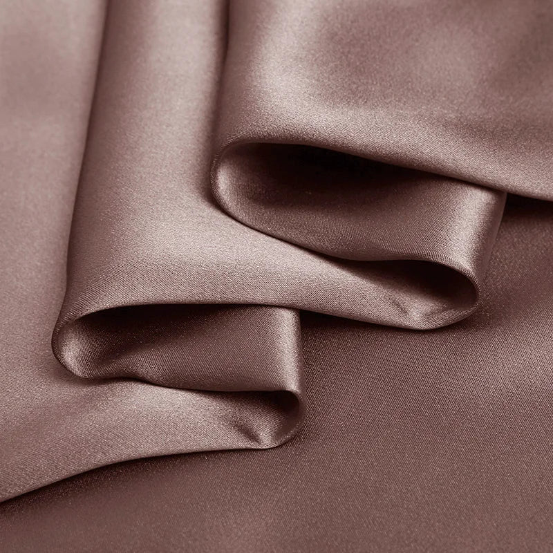 100% silk fabric 16 19 22 30m/m thick 45"( 114cm )width cameo brown pure satin charmeuse luxury DIY clothes bedding silk fabric