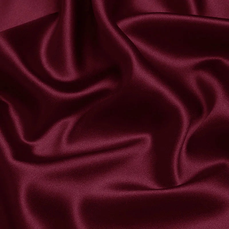 100% silk fabric 16 19 22m/m thick 45"( 114cm )width solid crimson pure satin charmeuse luxury DIY clothes bedding silk fabric