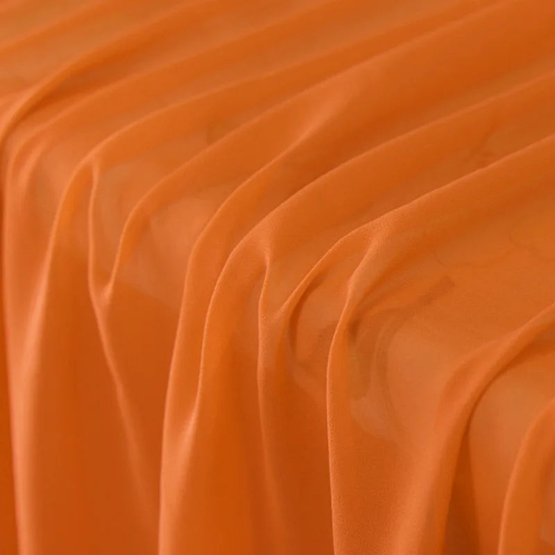 100% Silk Natural Pure Mulberry 5mm 45"( 114cm ) Solid Orange Sexy Lady Summer Elegant Silk Chiffon DIY Women Clothing Fabric