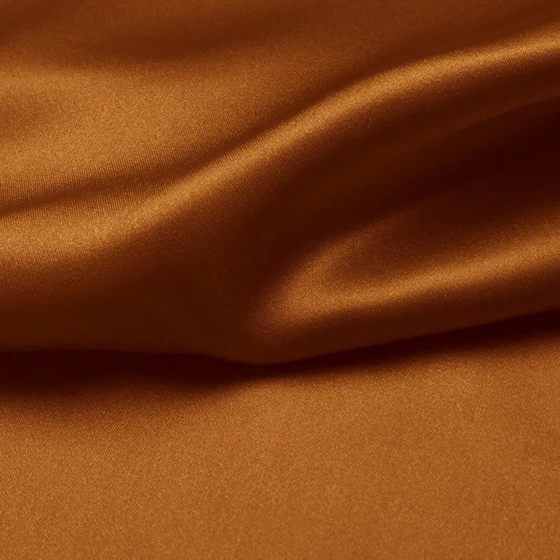 100% silk fabric 16 19 22 30m/m thick 45"( 114cm )width amber yellow DIY pure satin charmeuse luxury clothes bedding silk fabric