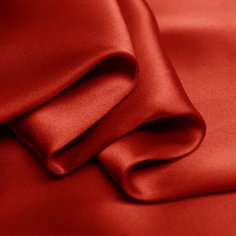 100 pure natural mulberry charmeuse 16 19 22 30m/m thick 45"( 114cm ) width rust red DIY use 6A grade satin silk clothes fabric