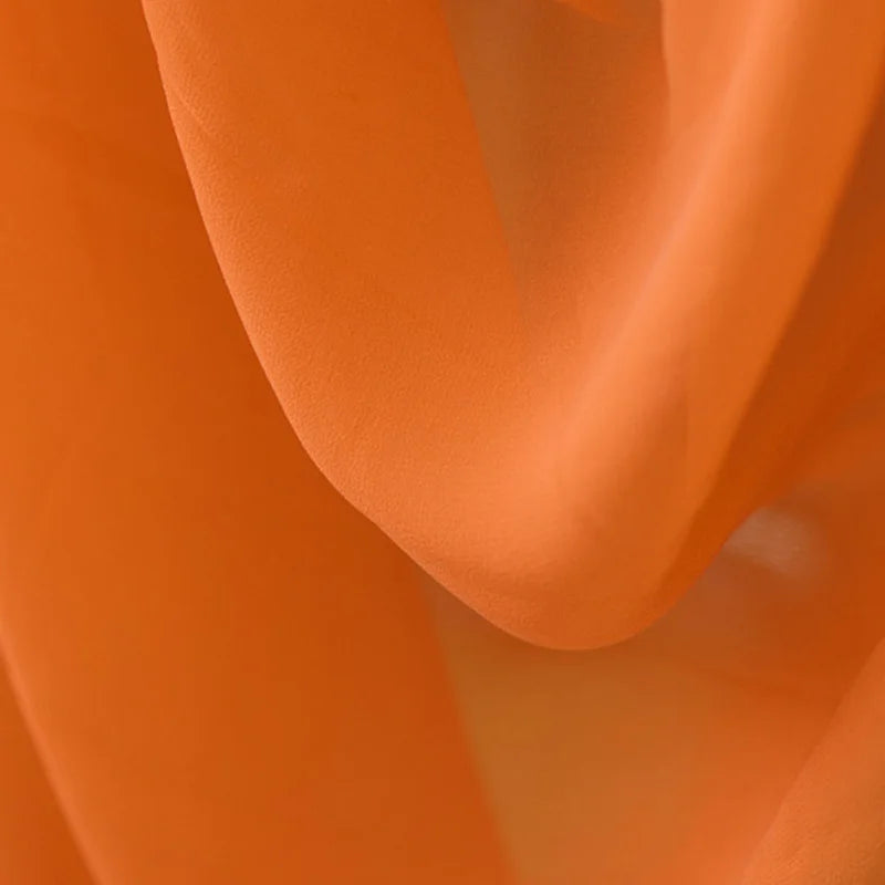 100% Silk Natural Pure Mulberry 5mm 45"( 114cm ) Solid Orange Sexy Lady Summer Elegant Silk Chiffon DIY Women Clothing Fabric