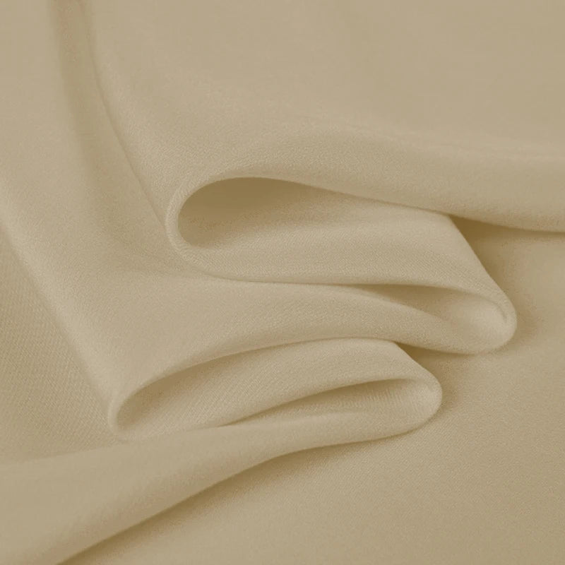 100% Silk Crepe de Chine Natural Pure Mulberry 12 14 16 30mm 45"( 114cm ) 55" (140cm)Width Sesame Lady Cloth Lining Silk Fabric