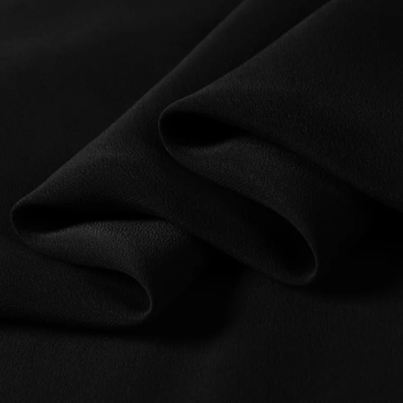 Natural Pure Mulberry 12 14 16 30mm 45"( 114cm ) 55" (140cm) width 100% Silk Crepe de Chine Black Women DIY Shirt Sewing Fabric