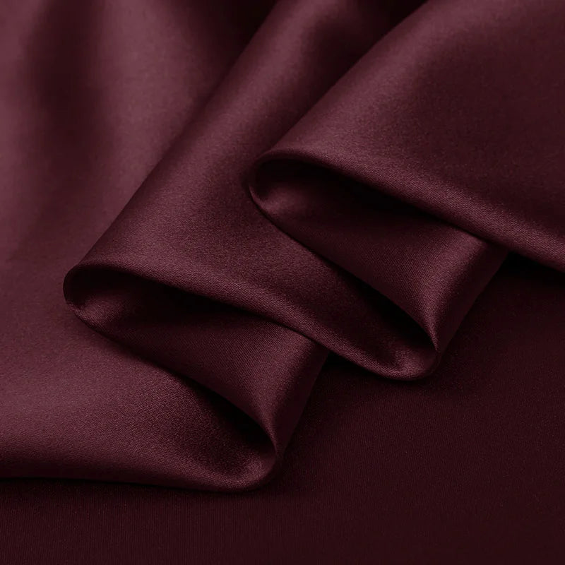 100% silk fabric 16 19 22m/m thick 45"( 114cm )width solid cabernet pure satin charmeuse luxury DIY clothes bedding silk fabric