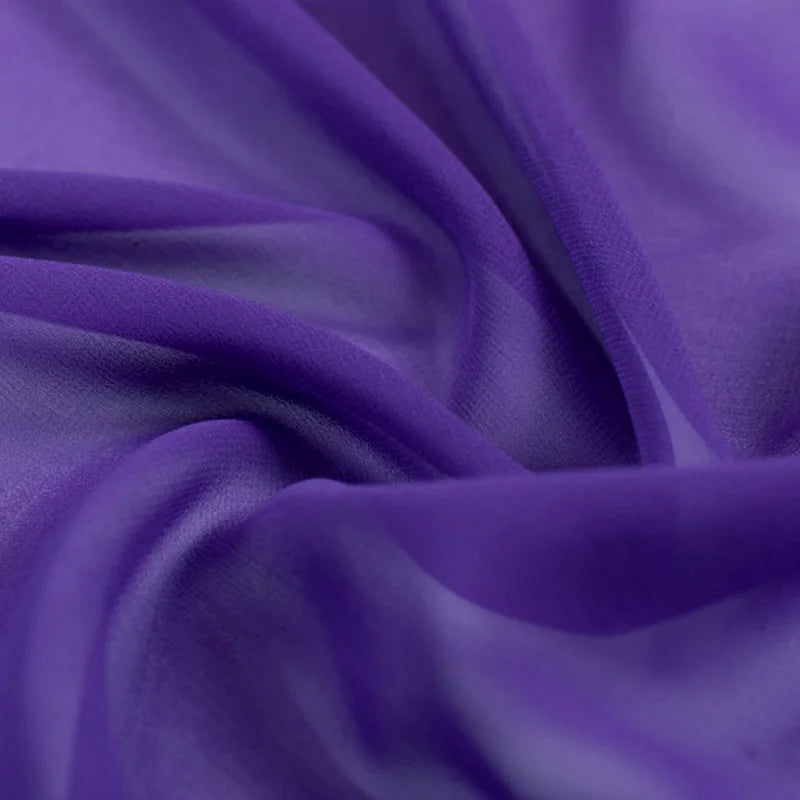 100% Silk Natural Pure Mulberry 8mm 45"( 114cm ) Solid Purple GGT Sexy Lady Summer Elegant Women Silk Georgette DIY Cloth Fabric