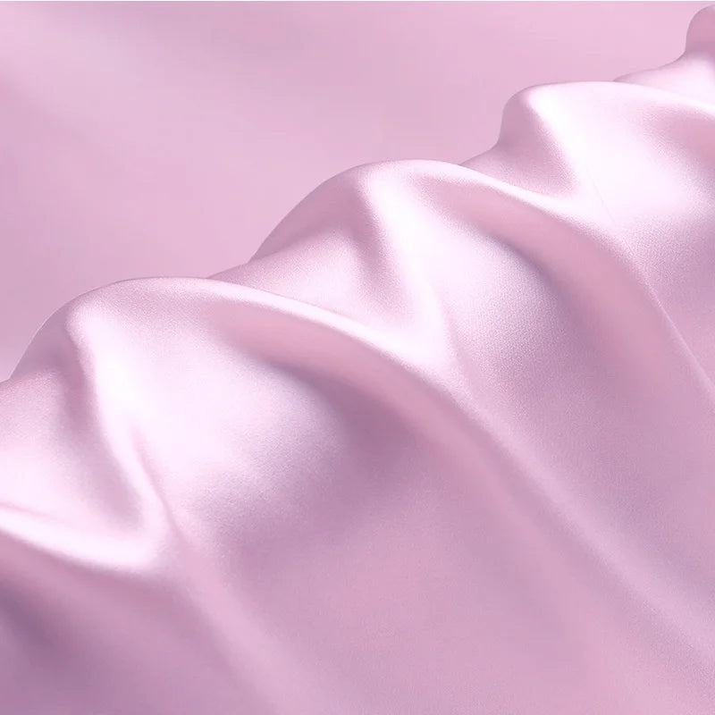 100% silk fabric 16 19 22 30m/m thick 45"( 114cm )width Cherry powder pure satin charmeuse luxury cloth bedding DIY silk fabric