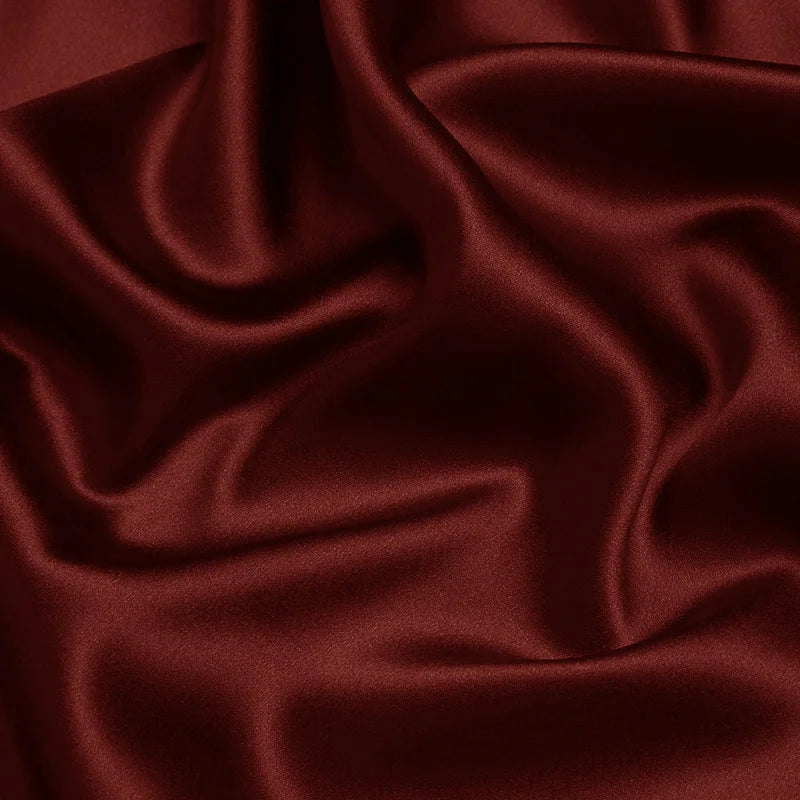 100% silk fabric 16 19 22m/m thick 45"( 114cm )width caramel red pure satin charmeuse luxury DIY clothes bedding silk fabric