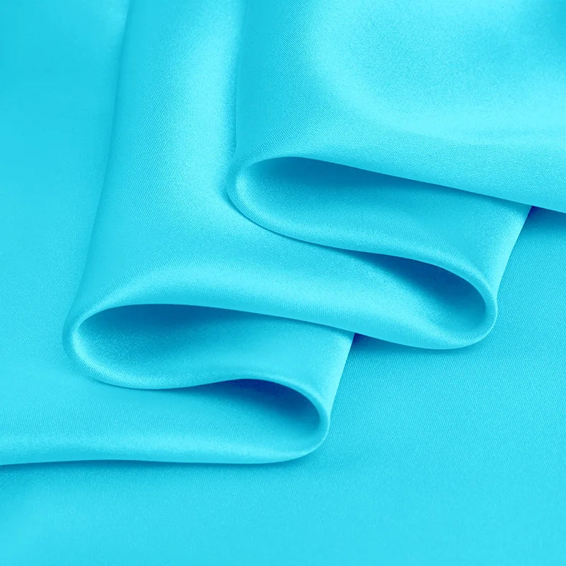 100% silk fabric 16 19 22m/m thick 45"( 114cm )width river blue pure satin charmeuse luxury DIY clothes bedding silk fabric