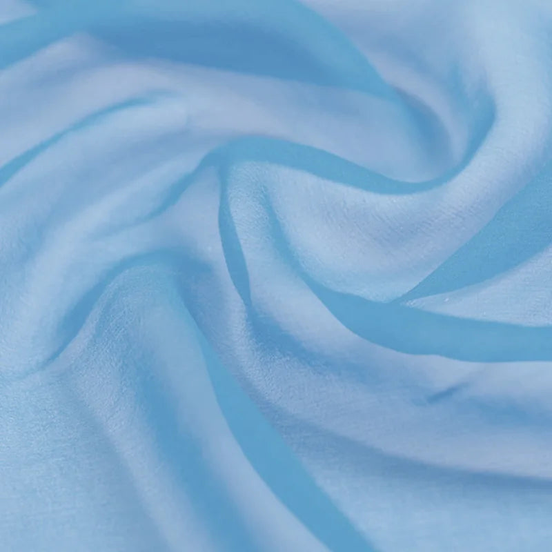 100% Silk Natural Pure Mulberry 8mm 45"( 114cm ) Soft Pale Blue GGT Sexy Lady Summer Elegant Women Light Silk Georgette Fabric