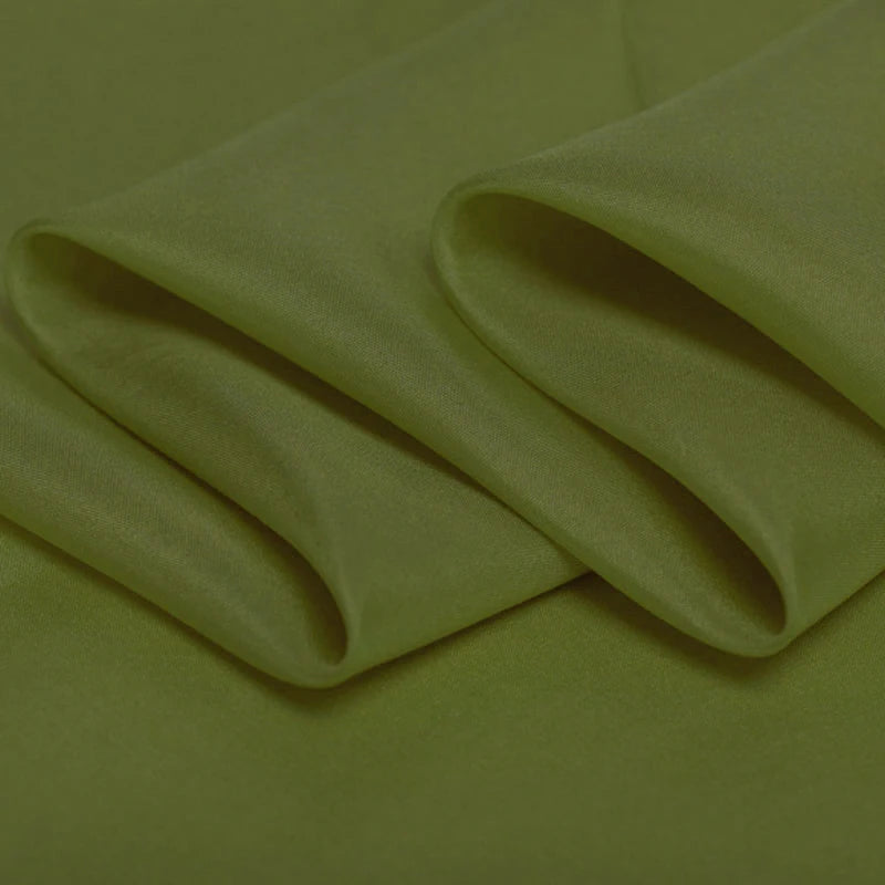 100% Pure Silk Natural Mulberry 8m/m 6A grade 45"( 114cm )Width Handsome Olive Branch Tailor Clothes Lining Habotai Silk Fabric