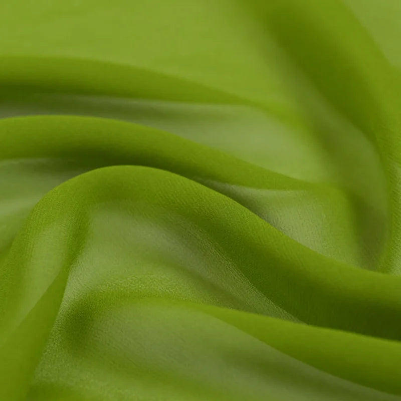 100% Silk Natural Pure Mulberry 5mm 45"( 114cm ) Yellow Green Sexy Lady Cool Summer Elegant Women Silk Chiffon DIY Cloth Fabric