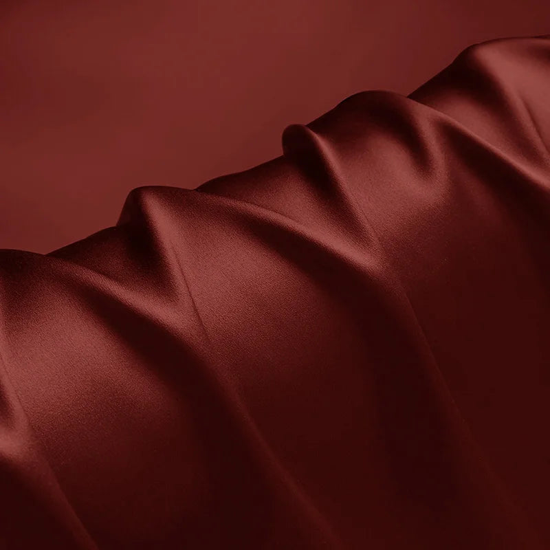 100% silk fabric 16 19 22m/m thick 45"( 114cm )width caramel red pure satin charmeuse luxury DIY clothes bedding silk fabric