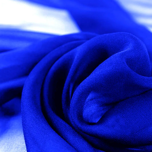 100% Silk Natural Pure Mulberry 8mm 45"( 114cm ) Soft Royal Blue GGT Sexy Lady Summer Elegant Women Silk Georgette DIY Fabric