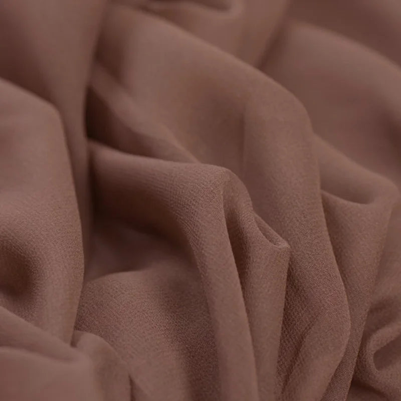 100% Silk Natural Pure Mulberry 5mm 45"( 114cm ) Custom Cameo Brown Lady Silk Chiffon DIY Luxury Slippery Soft 6A Grade Fabric