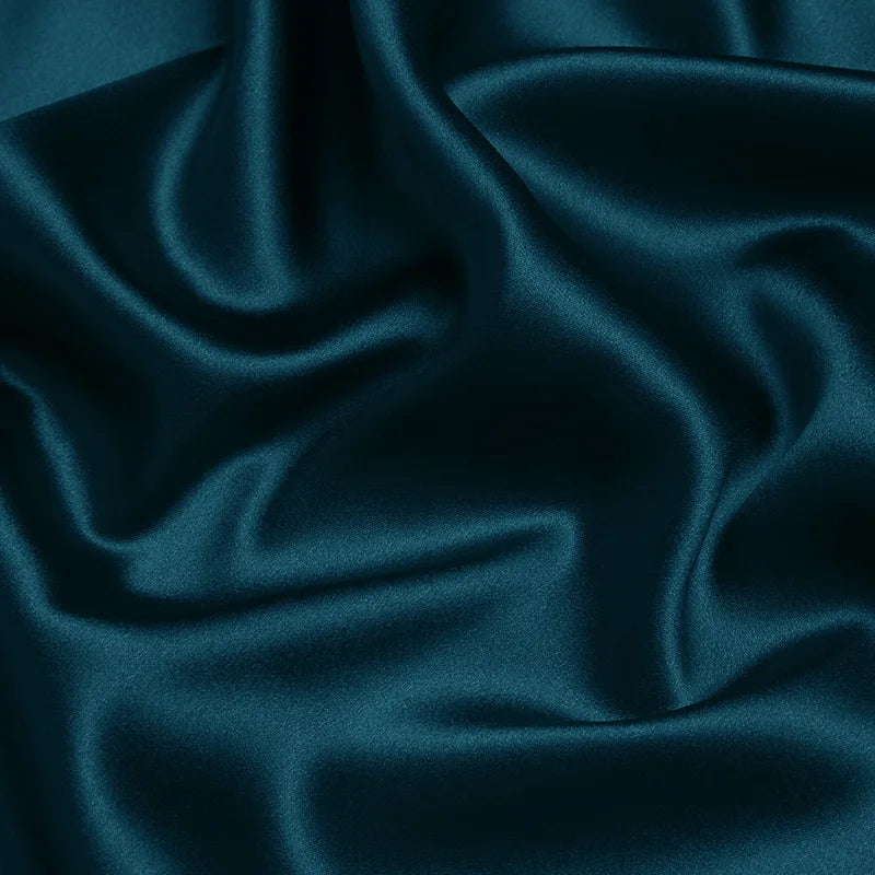 100% silk fabric 16 19 22m/m thick 45"( 114cm ) width ocean depths pure solid color charmeuse for luxury clothes bedding fabric