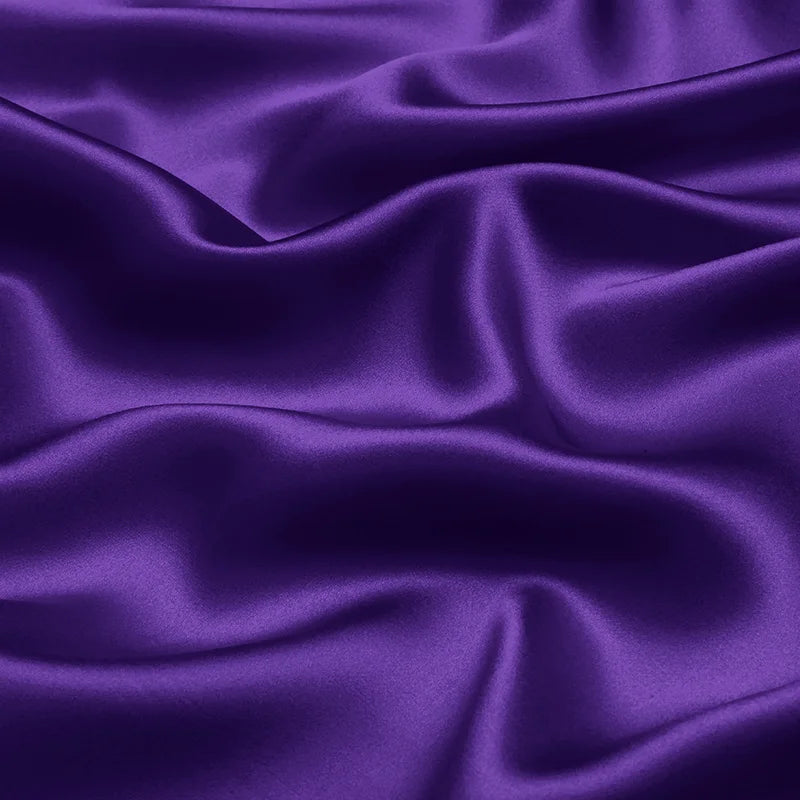 100% silk natural luxury mulberry charmeuse16 19 22m/m 6A grade 45"( 114cm )width solid pure purple clothing bedding silk fabric