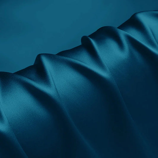 100% silk fabric 16 19 22m/m thick 45"( 114cm )width blue sapphire pure satin charmeuse luxury DIY clothes bedding silk fabric