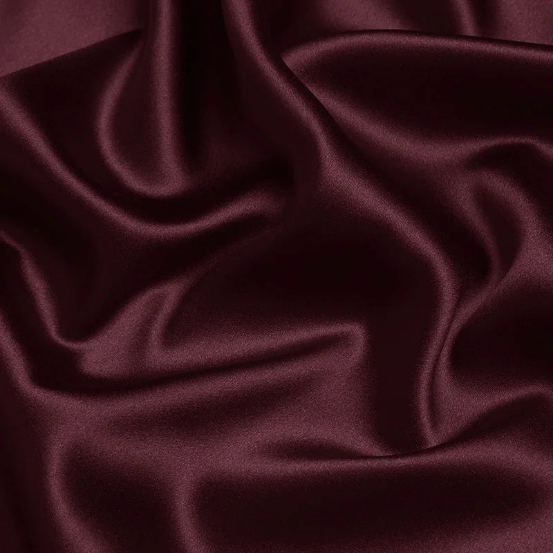 100% silk fabric 16 19 22m/m thick 45"( 114cm )width solid cabernet pure satin charmeuse luxury DIY clothes bedding silk fabric