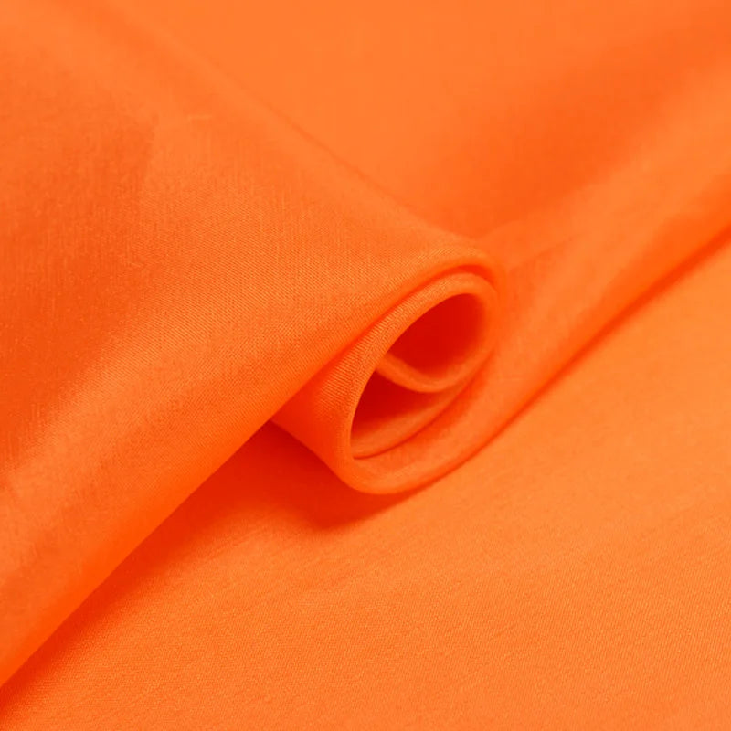 100% Silk Natural Luxury Mulberry Pure Habotai 8m/m 6A grade 45"( 114cm ) Width Reddish Orange Dress Shirt  Lining Silk Fabric