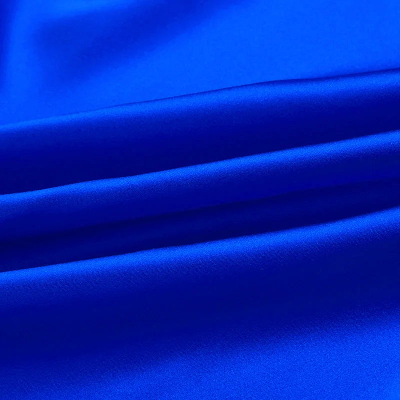 Natural Mulberry Stretch Satin (90% Silk + 10% Spandex)16 19m/m 42.5" ( 108cm)  55" (140cm)  DIY Luxury Blue Charmeuse Fabric