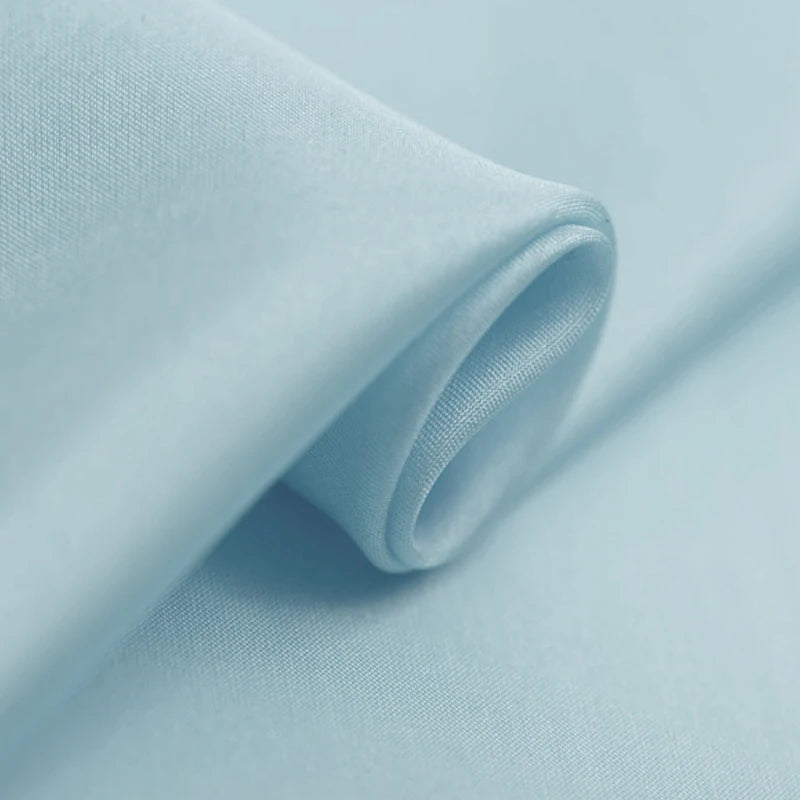 100% Silk Natural Luxury Mulberry Pure Habotai 8m/m 6A grade 45"( 114cm ) Width Elegant Lady Sky Blue Clothes Lining Silk Fabric