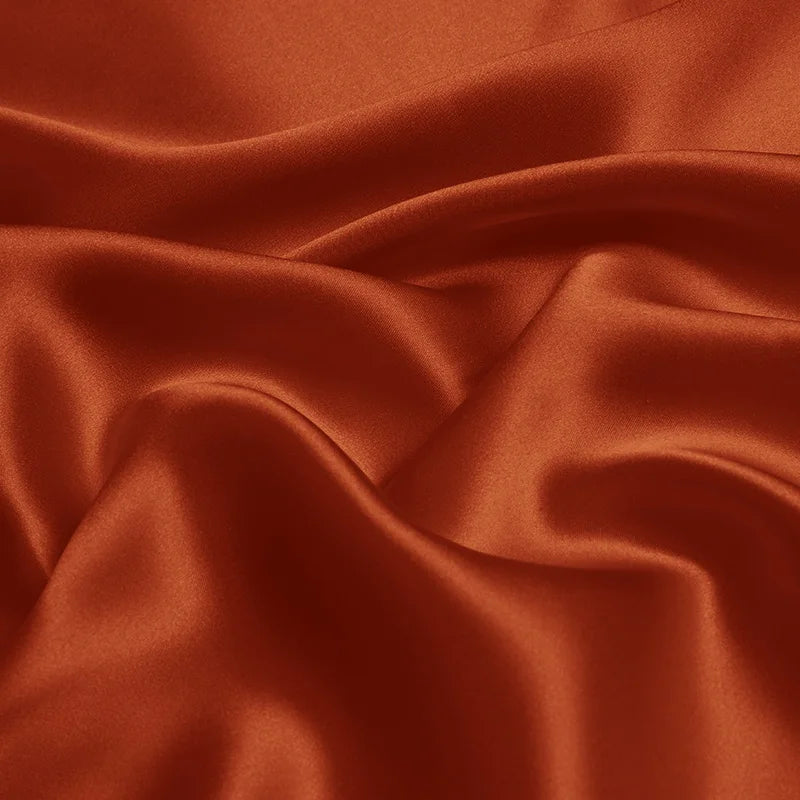 Natural Mulberry Stretch Satin (90% Silk+10% Spandex)16 19m/m Thick 42.5" ( 108cm)  55" (140cm) Width Dark Coffee Silk Fabric