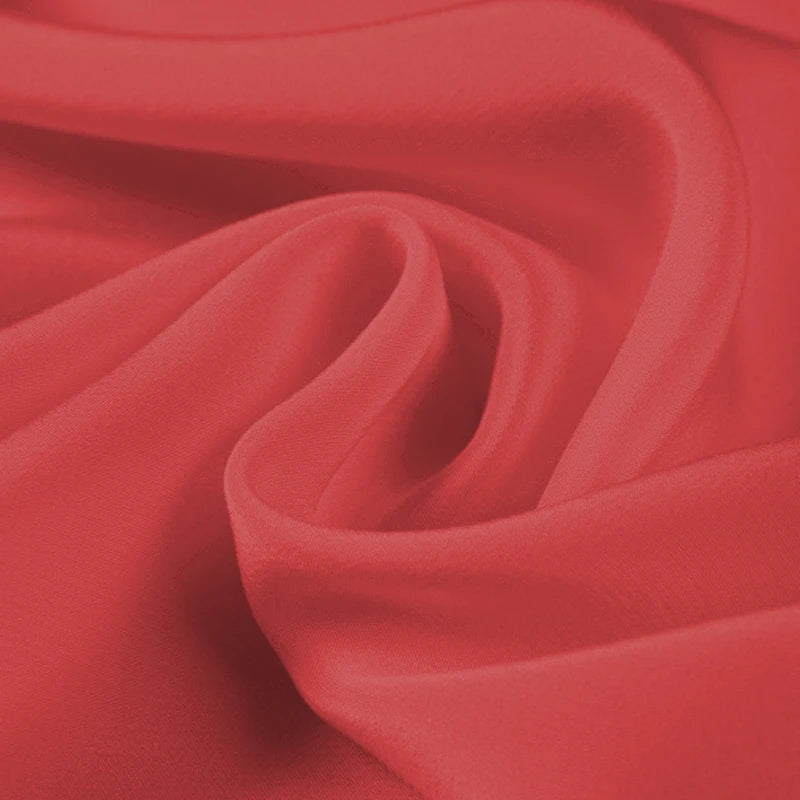 100% Silk Crepe de Chine Natural Pure Mulberry 12 14 16 30mm 45"( 114cm ) 55" (140cm) Width Watermelon Red Lining Silk Fabric