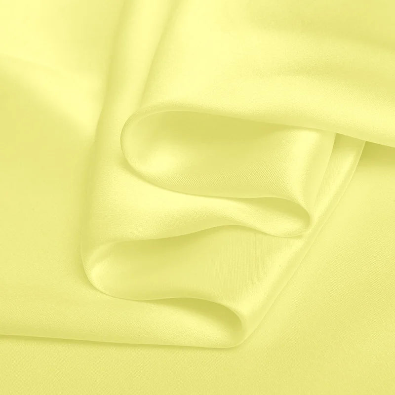 100 silk fabric 16 19 22m/m thick 45"( 114cm )width light yellow natural pure satin charmeuse luxury clothes bedding silk fabric