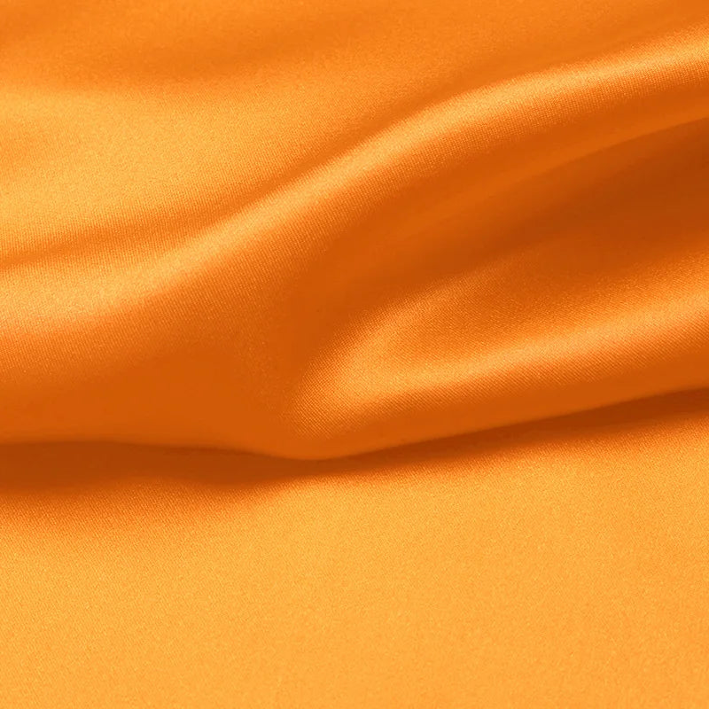 100% silk natural luxury mulberry charmeuse16 19 22m/m 6A grade 45"( 114cm )width solid orange for clothing bedding silk fabric