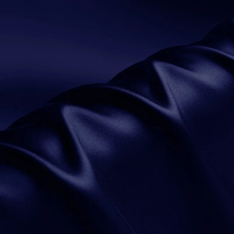 Silk factory luxury pure natural mulberry silk 16 19 22 30mm 45"( 114cm ) width sodalite blue breathable charmeuse silk fabric