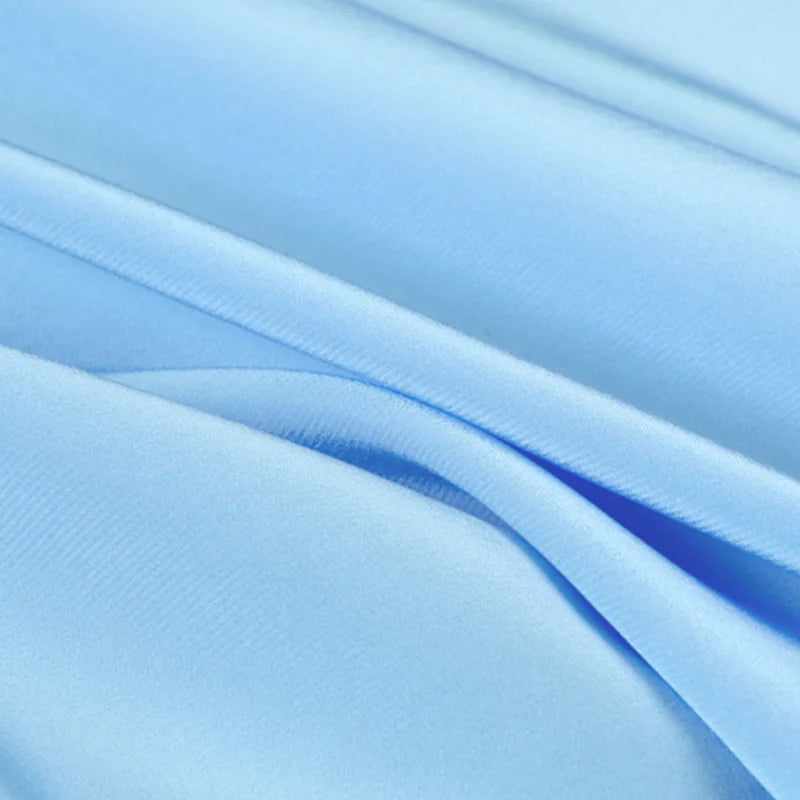 Natural Pure Mulberry 12 14 16 30mm 45"( 114cm ) 55" (140cm) width 100% Silk Crepe de Chine Pale Blue Lady DIY Shirt Silk Fabric