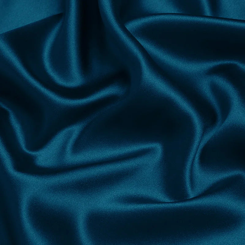 100% silk fabric 16 19 22m/m thick 45"( 114cm )width blue sapphire pure satin charmeuse luxury DIY clothes bedding silk fabric