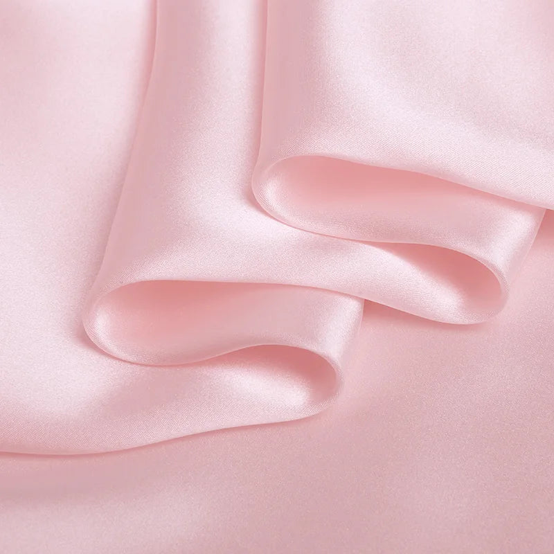 Natural Mulberry Stretch Satin (90% Silk+10% Spandex)16 19m/m Thick 42.5" ( 108cm)  55" (140cm) Width Girl Baby Pink Silk Fabric