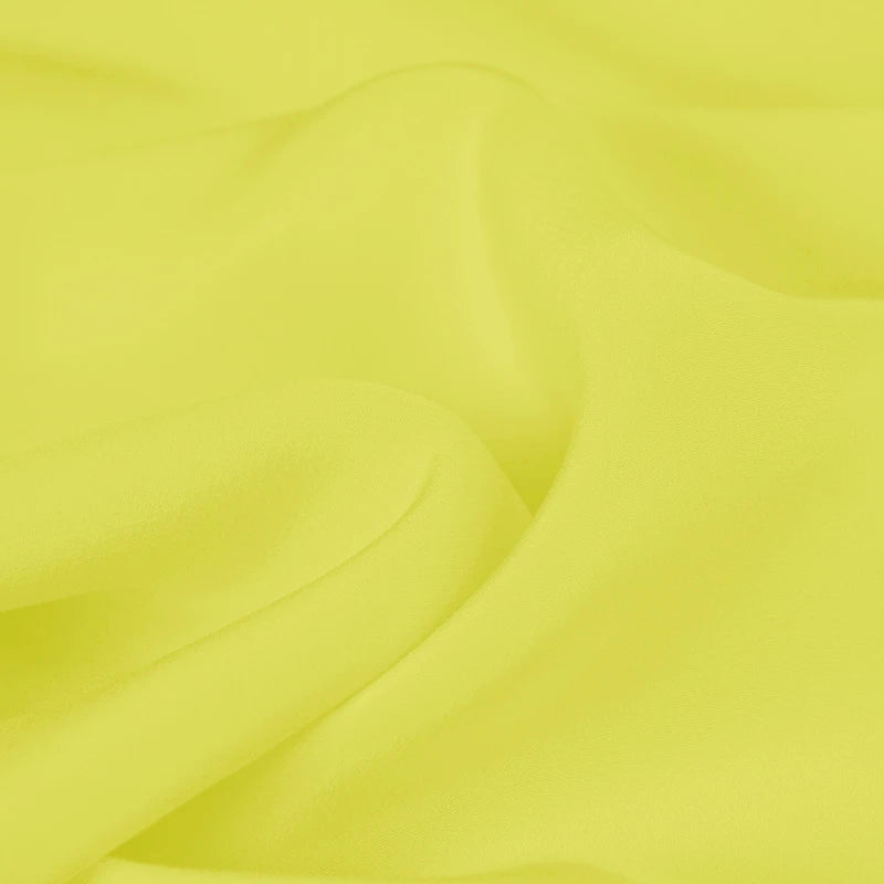 100% Silk Crepe de Chine Natural Pure Mulberry 12 14 16 30mm 45"( 114cm ) 55" (140cm) width Women DIY Bright Yellow Silk Fabric