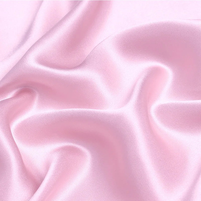 100% silk fabric 16 19 22 30m/m thick 45"( 114cm )width Cherry powder pure satin charmeuse luxury cloth bedding DIY silk fabric