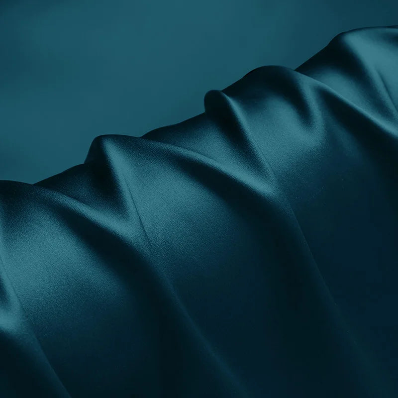 100% silk fabric 16 19 22m/m thick 45"( 114cm ) width ocean depths pure solid color charmeuse for luxury clothes bedding fabric