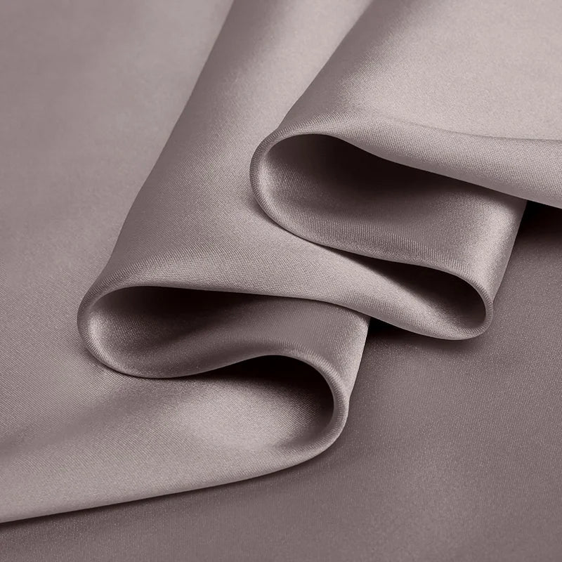 100% silk fabric 16 19 22m/m thick 45"( 114cm ) width cold taupe solid pure satin charmeuse luxury clothes bedding silk fabric