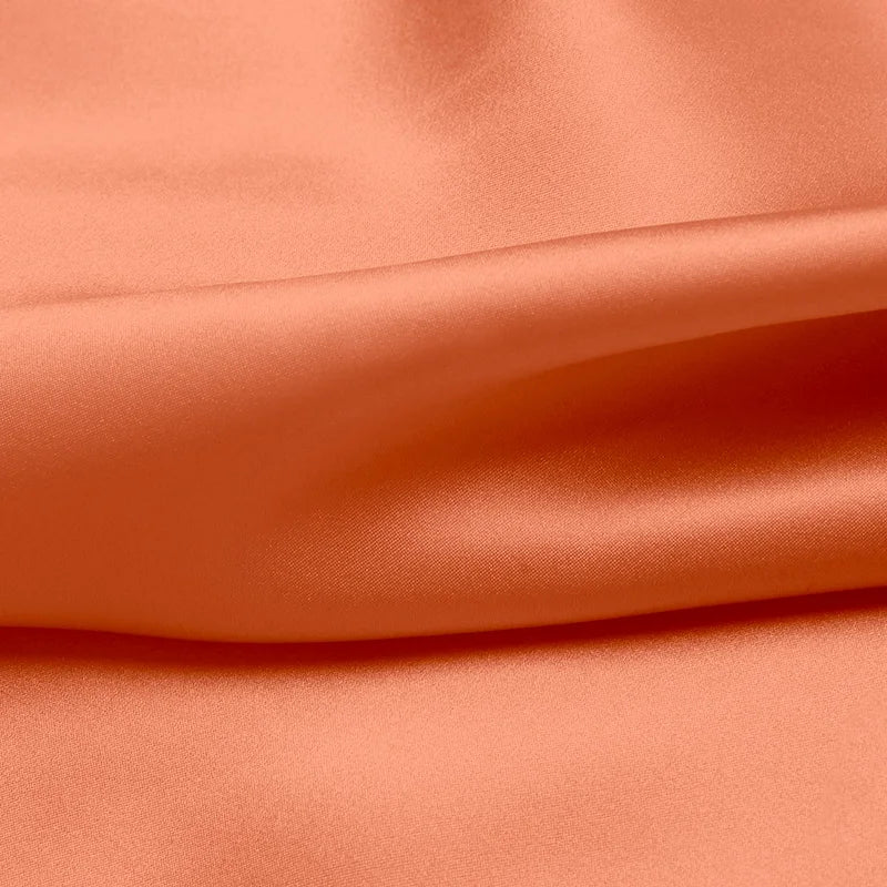 100% silk natural luxury mulberry charmeuse16 19 22m/m 6A grade 45"( 114cm )width solid  coral  clothing bedding silk fabric