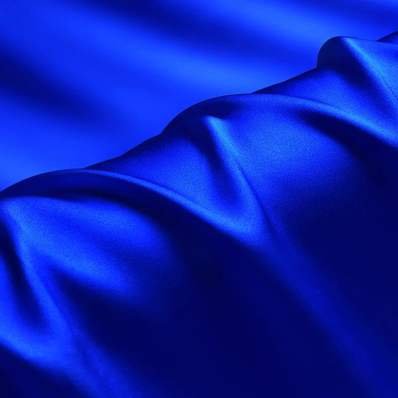 Silk factory luxury pure natural mulberry silk 16 19 22 30 40mm 45"( 114cm ) width royal blue breathable charmeuse silk fabric