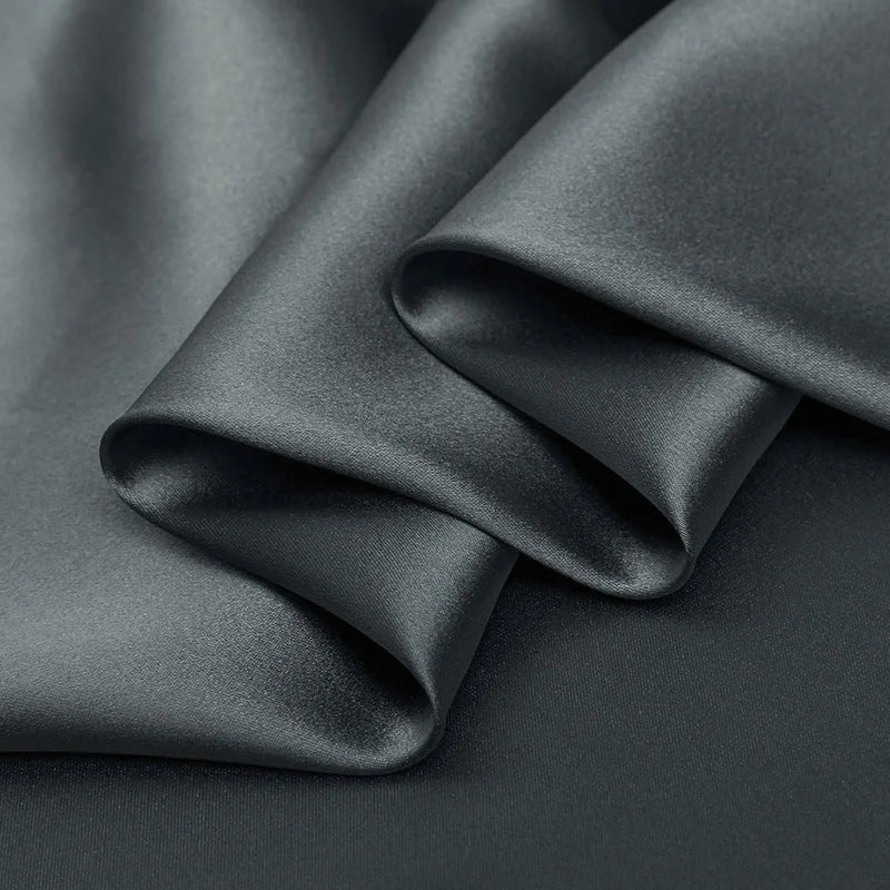 100% silk fabric 16 19 22m/m thick 45"( 114cm )width solid ghost grey pure satin charmeuse luxury clothes bedding silk fabric