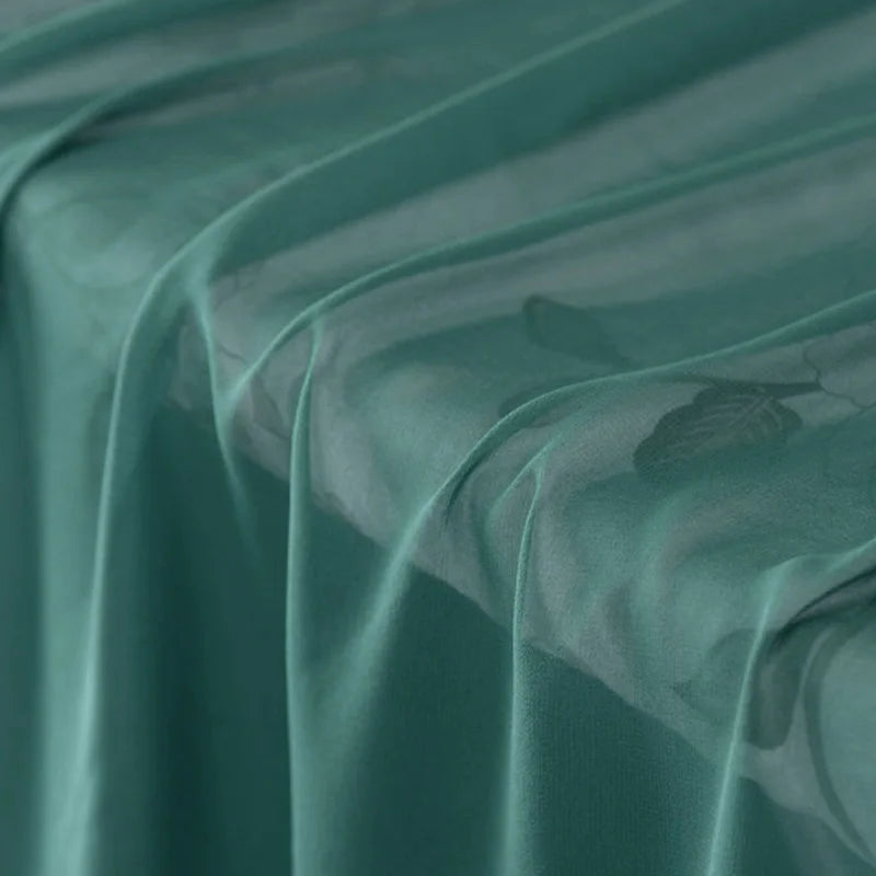 100% Silk Natural Pure Mulberry 5mm 45"( 114cm ) Beryl Green Sexy Lady Chiffon Cloth DIY Luxury 6A Grade Custom Soft Silk Fabric