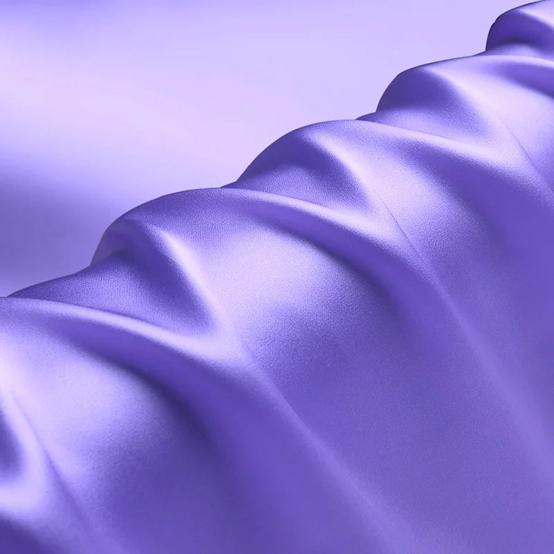 100% pure silk  luxury mulberry charmeuse 16 19 22m/m 6A grade 45"( 114cm ) width light purple clothing bedding silk fabric