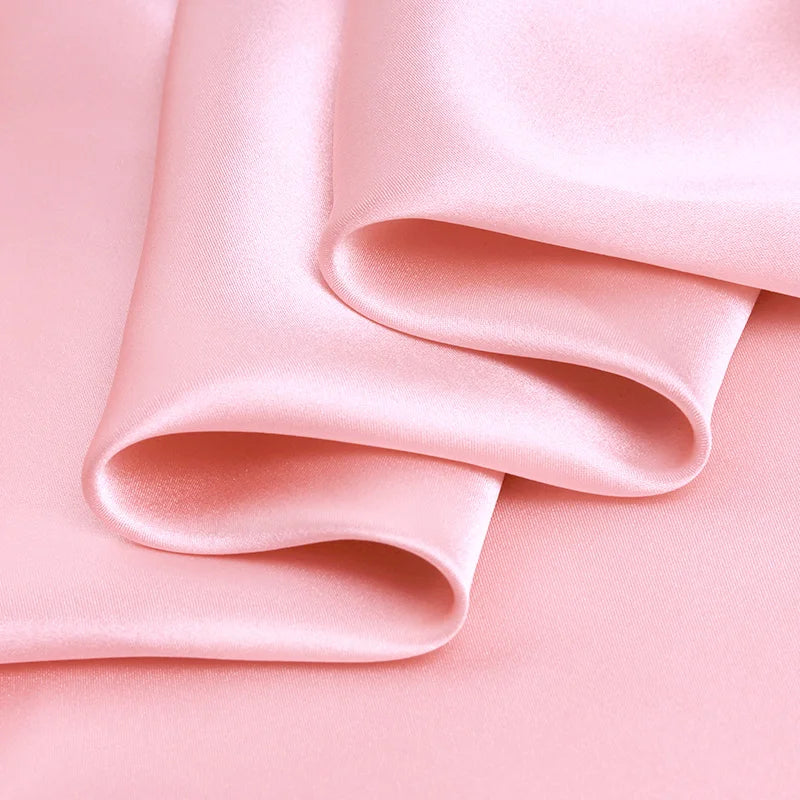 Natural Mulberry Stretch Satin (90% Silk + 10% Spandex)16 19m/m 42.5" ( 108cm)  55" (140cm)  DIY Girl Pink Silk Charmeuse Fabric