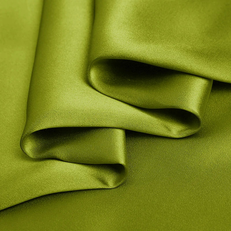 100% silk natural luxury mulberry charmeuse16 19 22 30m/m 6A grade 45"( 114cm )width yellow green clothing bedding silk fabric