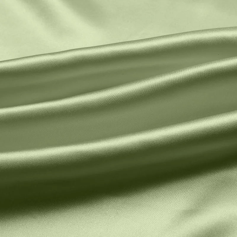 Natural Mulberry Stretch Satin (90% Silk + 10% Spandex)16 19m/m 42.5" ( 108cm)  55" (140cm)  Pea Green Elegant Women Silk Fabric