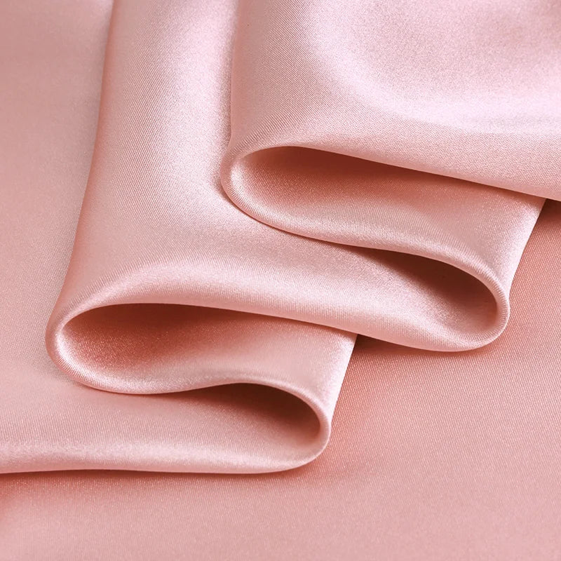 Natural Mulberry Stretch Satin (90% Silk+10% Spandex)16 19m/m Thick 42.5"( 108cm)  55"(140cm) Width Elegant  Lady Silk Fabric