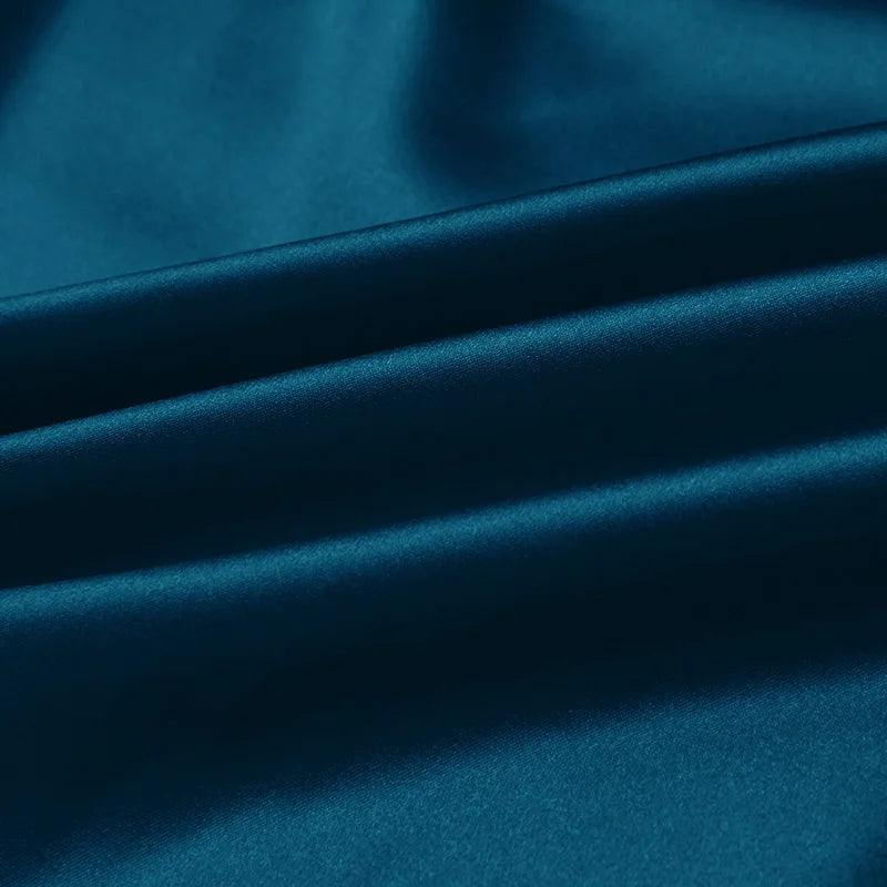 100% silk fabric 16 19 22m/m thick 45"( 114cm )width blue sapphire pure satin charmeuse luxury DIY clothes bedding silk fabric