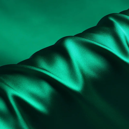 Natural Mulberry Stretch Satin (90% Silk+10% Spandex)16 19m/m Thick 42.5" ( 108cm)  55" (140cm) Width Deep Green Silk Fabric